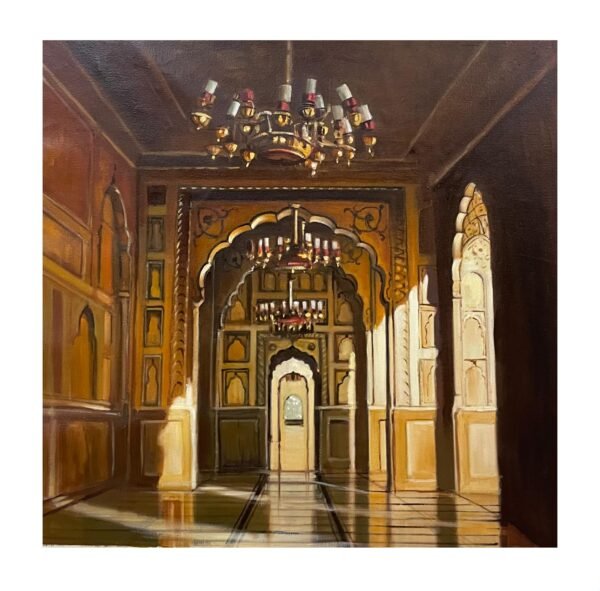 Inside Badshahi Mosque Oil Painting