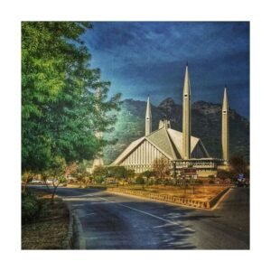 Faisal Mosque Oil Painting