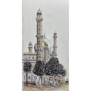 Black and White Wazir Khan Mosque Oil Painting