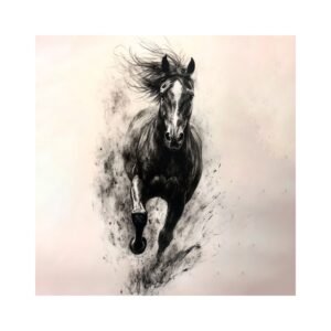 Fast-running black horse